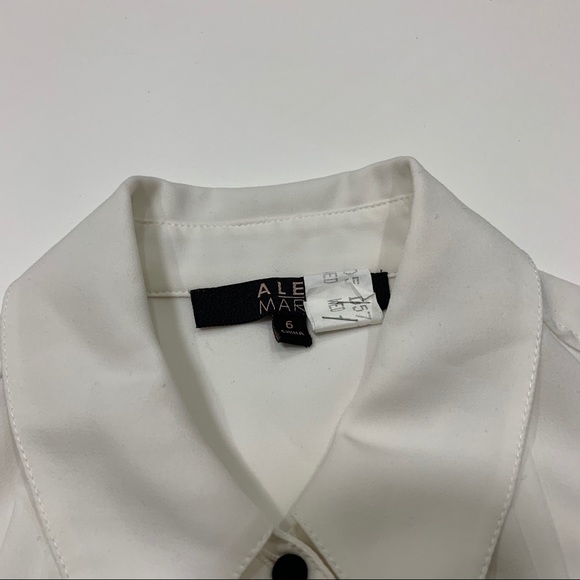 Alex Marie Size 6 White Blouse with Black Buttons - Picture 2 of 6